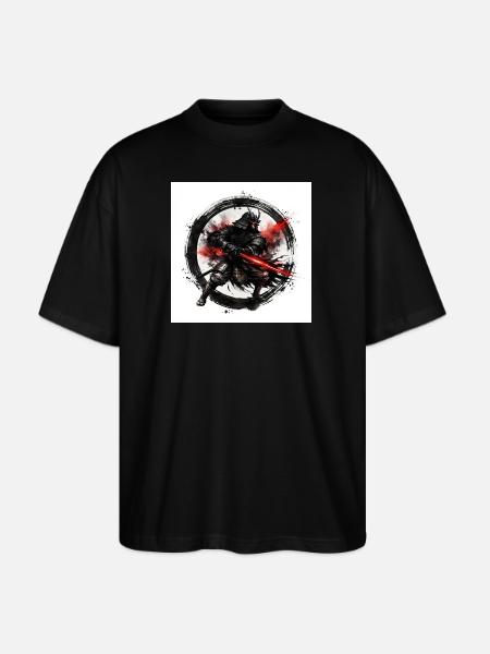 Shadow Samurai with Crimson Blade - Stanley/Stella Blaster Oversized T-Shirt - black