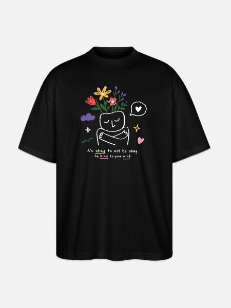 Kind Mind Bloom - Stanley/Stella Blaster Oversized T-Shirt - black