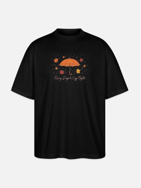 Rainy Days Cozy Nights Umbrella - Stanley/Stella Blaster Oversized T-Shirt  - black