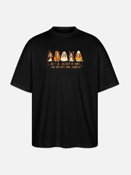 Halloween Basset Hound Crew - Stanley/Stella Blaster Oversized T-Shirt - black