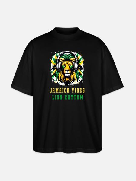 Jamaica lion reggae design - Stanley/Stella Blaster Oversized T-Shirt - black