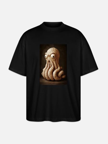 Peanut Octopus Madness - Stanley/Stella Blaster Oversized T-Shirt - black