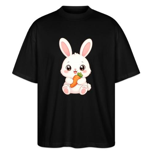 Cute Bunny Rabbit Holding Carrot – Kawaii Easter - Stanley/Stella Blaster Oversized T-Shirt 