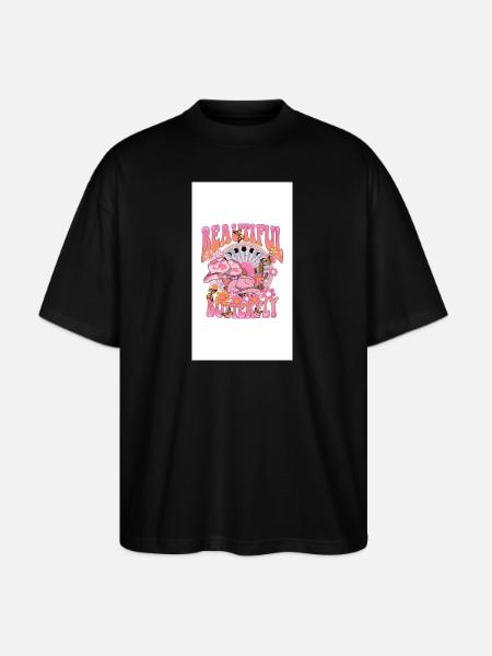 Beautiful Butterfly Bloom - Stanley/Stella Blaster Oversized T-Shirt - black