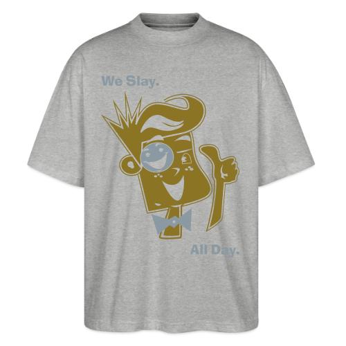 We Slay All Day Shiny Shirt Metallic Silver & Gold - Stanley/Stella Blaster Oversized T-Shirt 