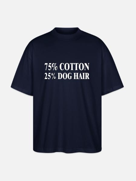 Dog Hair Cotton Blend Tee - Stanley/Stella Blaster Oversized T-Shirt  - french navy