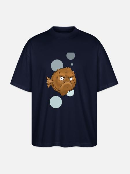 Grouchy Fish - Stanley/Stella Blaster Oversized T-Shirt - french navy
