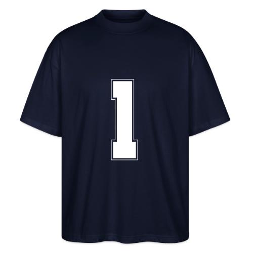 White Number 1 – Varsity Font - Stanley/Stella Blaster Oversized T-Shirt 