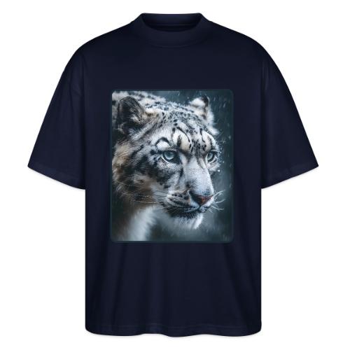 Snow Leopard Blue Eyes Design - Stanley/Stella Blaster Oversized T-Shirt 