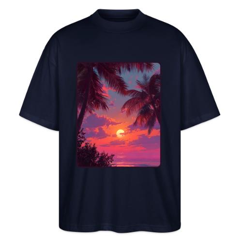 Tropical Sunset Palm Silhouette Design - Stanley/Stella Blaster Oversized T-Shirt 