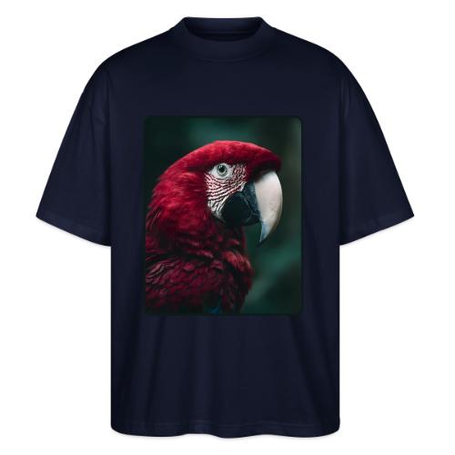 Red Green Macaw Bird Portrait Design - Stanley/Stella Blaster Oversized T-Shirt 