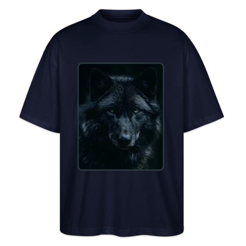 Black Wolf Intense Eyes Portrait Design - Stanley/Stella Blaster Oversized T-Shirt 