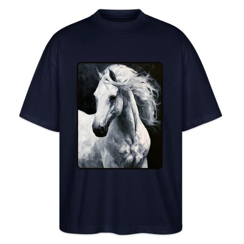 White Horse Oil Painting Design - Stanley/Stella Blaster Oversized T-Shirt 