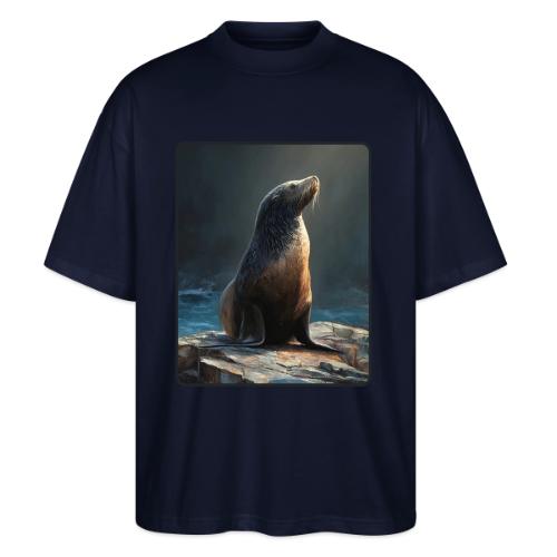 Fur Seal Artistic Shore Portrait Design - Stanley/Stella Blaster Oversized T-Shirt 