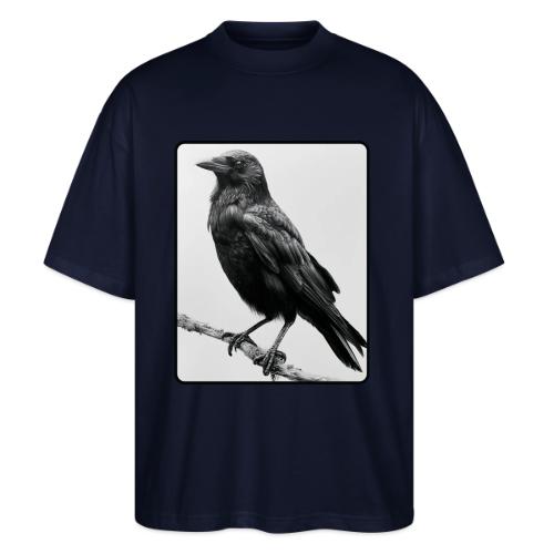 Raven Black and White Art Design - Stanley/Stella Blaster Oversized T-Shirt 