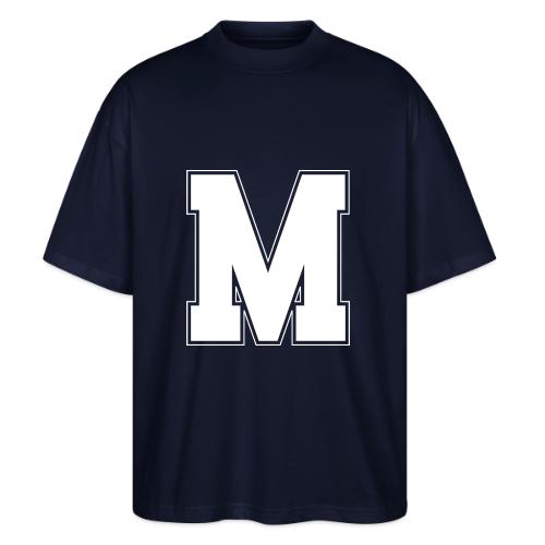 White Letter M – Varsity Alphabet Monogram - Stanley/Stella Blaster Oversized T-Shirt 