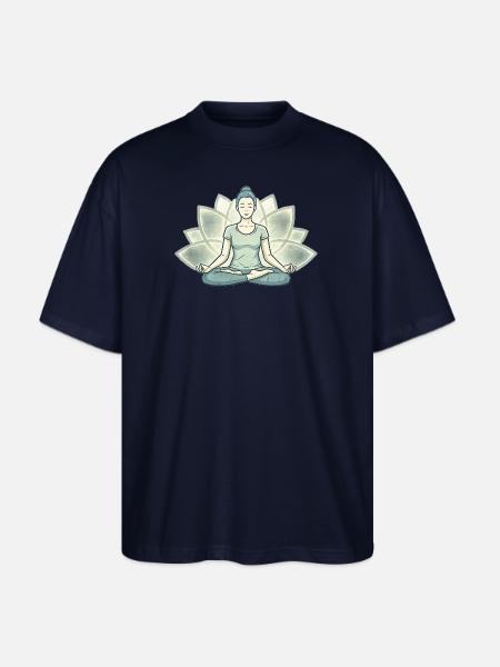 Lotus Calm Meditation Silhouette - Stanley/Stella Blaster Oversized T-Shirt - french navy