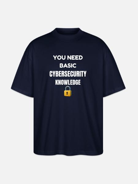 Basic Cybersecurity Knowledge Tee - Stanley/Stella Blaster Oversized T-Shirt - french navy