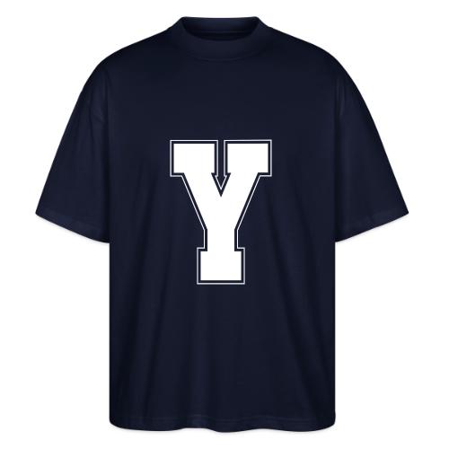 White Letter Y – Varsity Alphabet Monogram - Stanley/Stella Blaster Oversized T-Shirt 