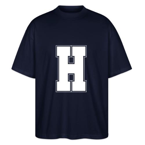 White Letter H – Varsity Alphabet Monogram - Stanley/Stella Blaster Oversized T-Shirt 