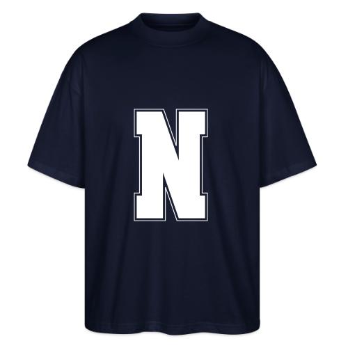 White Letter N – Varsity Alphabet Monogram - Stanley/Stella Blaster Oversized T-Shirt 