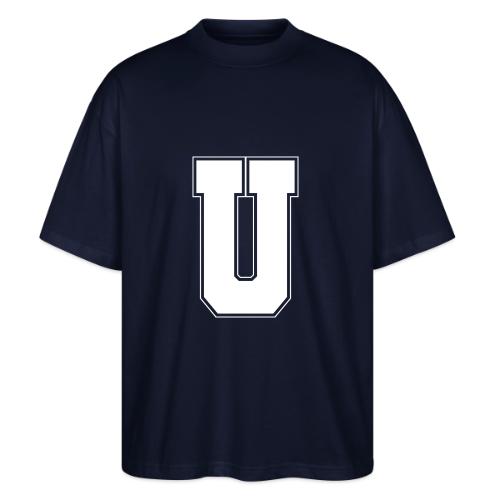 White Letter U – Varsity Alphabet Monogram - Stanley/Stella Blaster Oversized T-Shirt 