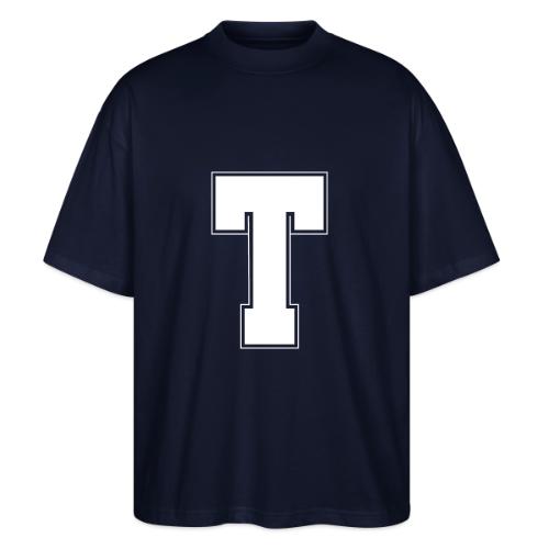 White Letter T – Varsity Alphabet Monogram - Stanley/Stella Blaster Oversized T-Shirt 