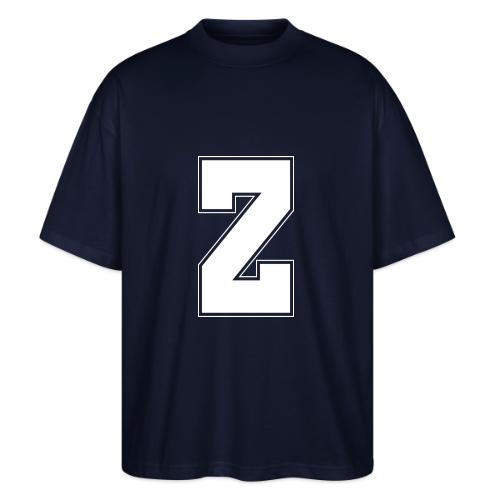 White Letter Z – Varsity Alphabet Monogram - Stanley/Stella Blaster Oversized T-Shirt 