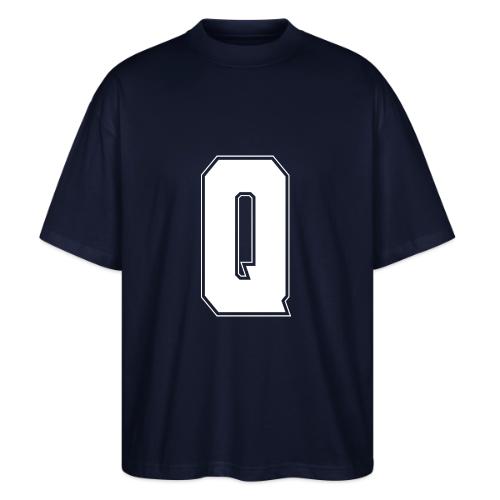 White Letter Q – Varsity Alphabet Monogram - Stanley/Stella Blaster Oversized T-Shirt 