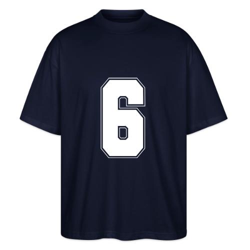 White Number 6 – Varsity Font - Stanley/Stella Blaster Oversized T-Shirt 