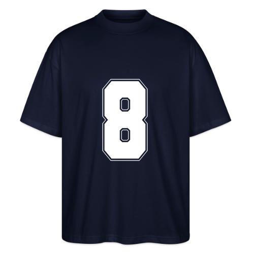 White Number 8 – Varsity Font - Stanley/Stella Blaster Oversized T-Shirt 