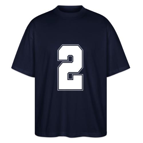 White Number 2 – Varsity Font - Stanley/Stella Blaster Oversized T-Shirt 