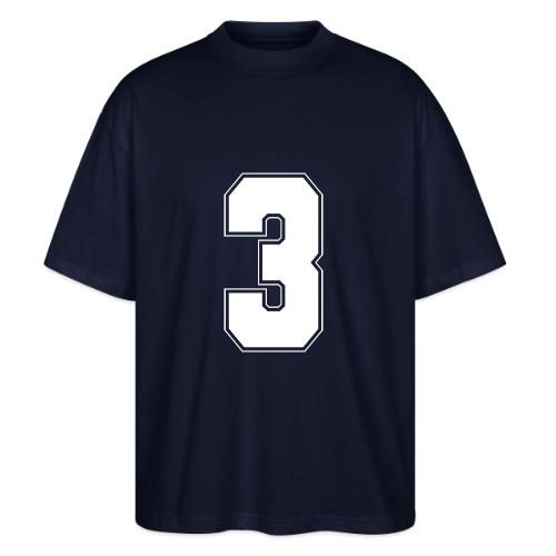 White Number 3 – Varsity Font - Stanley/Stella Blaster Oversized T-Shirt 