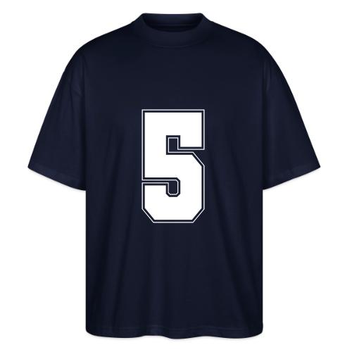 White Number 5 – Varsity Font - Stanley/Stella Blaster Oversized T-Shirt 