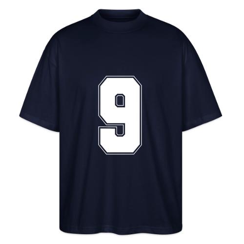 White Number 9 – Varsity Font - Stanley/Stella Blaster Oversized T-Shirt 
