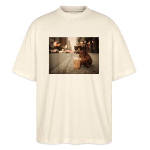 Funny Dachshund Iced Coffee Lover Tee - Stanley/Stella Blaster Oversized T-Shirt 