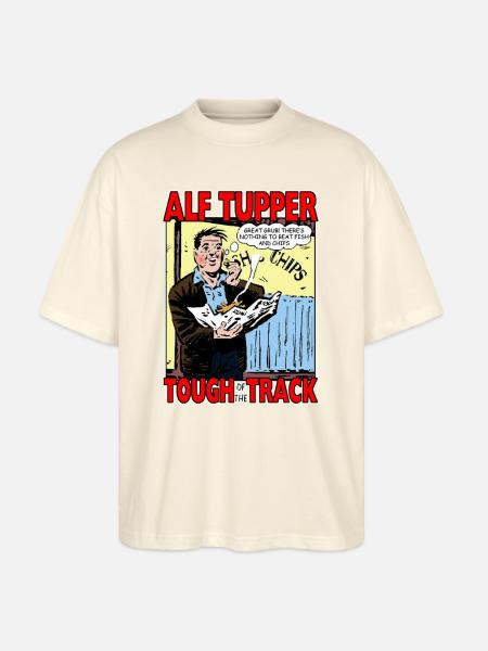 Alf Tupper Tough of the Track Comic Fish & Chips - Stanley/Stella Blaster Oversized T-Shirt  - natural raw