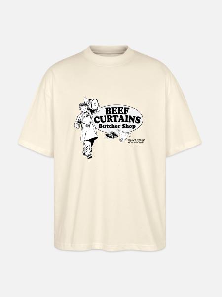 Beef Curtains Butcher Shop - Stanley/Stella Blaster Oversized T-Shirt  - natural raw