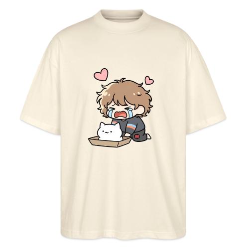 Crying Chibi Boy with Stray Cat - Stanley/Stella Blaster Oversized T-Shirt 