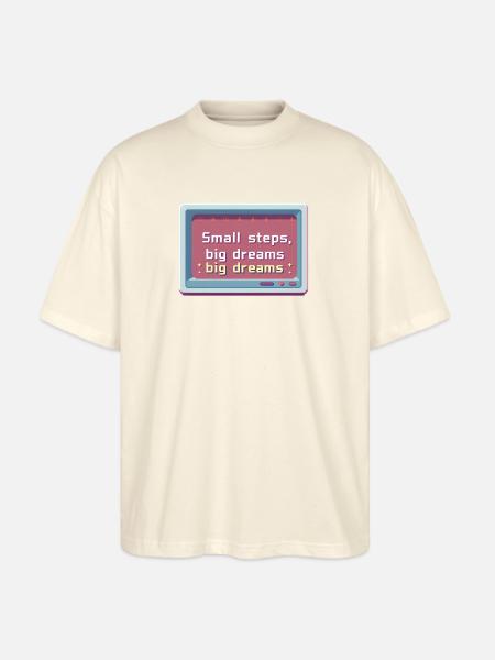 Small Steps Big Dreams Pixel - Stanley/Stella Blaster Oversized T-Shirt - natural raw