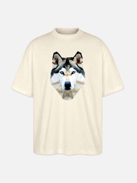 Husky Dog Polygon - Stanley/Stella Blaster Oversized T-Shirt  - natural raw