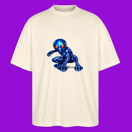Blue Alien Crouch - Stanley/Stella Blaster Oversized T-Shirt 