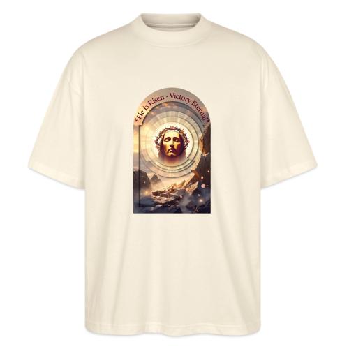 Easter He Is Risen Sacred Face T Shirt, wife Gift - Stanley/Stella Blaster Oversized T-Shirt 