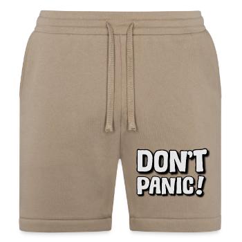 Dont Panic Bold Typography Poster - Bella + Canvas Unisex Short - tan - Front