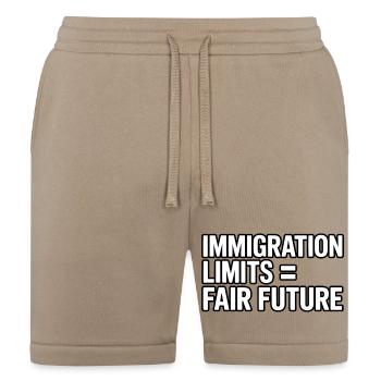 Immigration Justice Equals Fair Future - Bella + Canvas Unisex Short - tan - Front