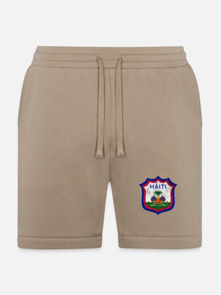 Haiti Crest Design - Bella + Canvas Unisex Short - tan