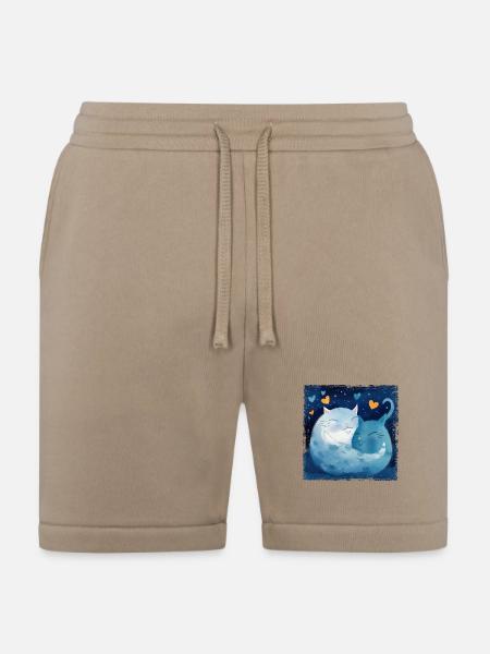 Cats Hug - Bella + Canvas Unisex Short - tan