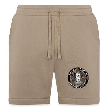 Time Is Precious Candle Quote - Bella + Canvas Unisex Short - tan - Front