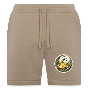 Golden Ballerina in Floral Circle - Bella + Canvas Unisex Short - tan - Front