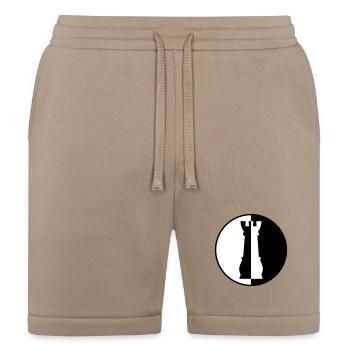 Chess Rook Tower Strategy Minimalist Logo Design - Bella + Canvas Unisex Short - tan - Front